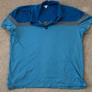 Calvin Klein Blue and Gray Polo Shirt